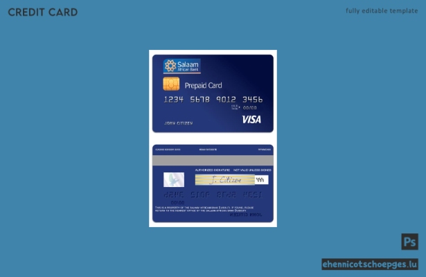 Dschibuti, The Salaam African Bank Visa Prepaid-Karte – Beispielvorschau